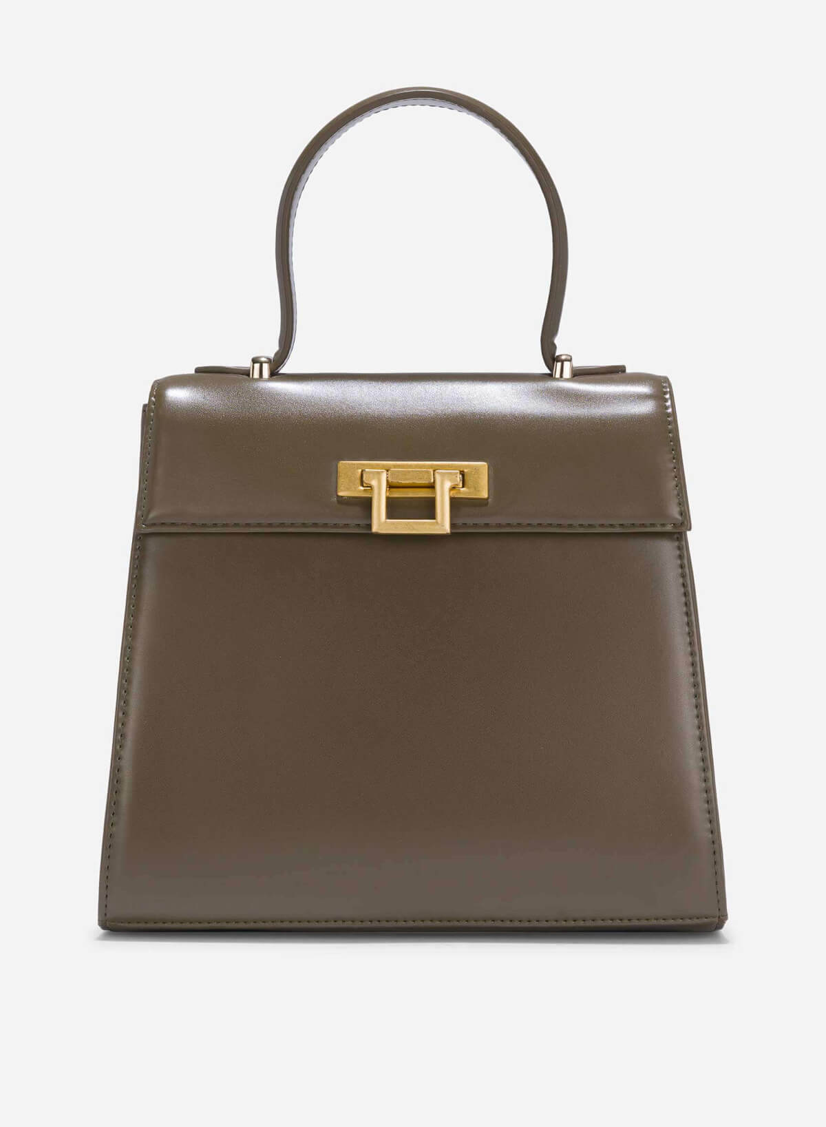 Folded Buckle Trapezoid-Shaped Handbag - SAC 0325 - Dark Green - VASCARA