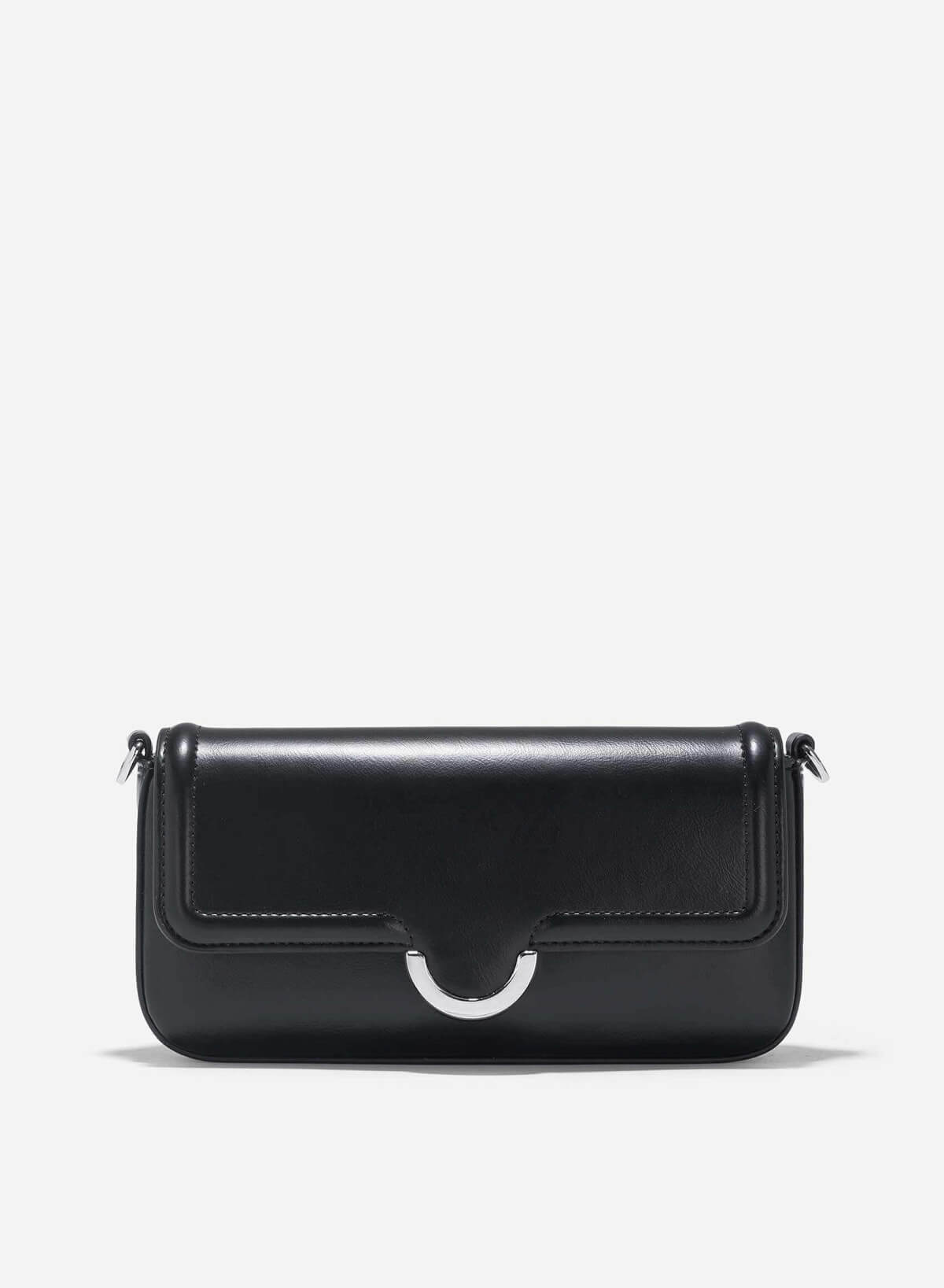 Half-Moon Buckle Crossbody Bag - MES 0244 - Black - VASCARA