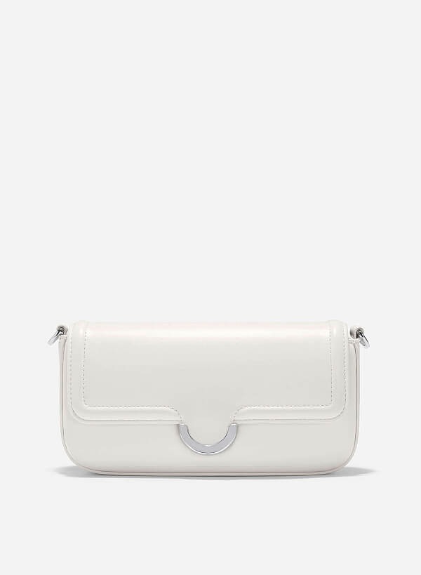 Half-Moon Buckle Crossbody Bag - MES 0244 - Cream