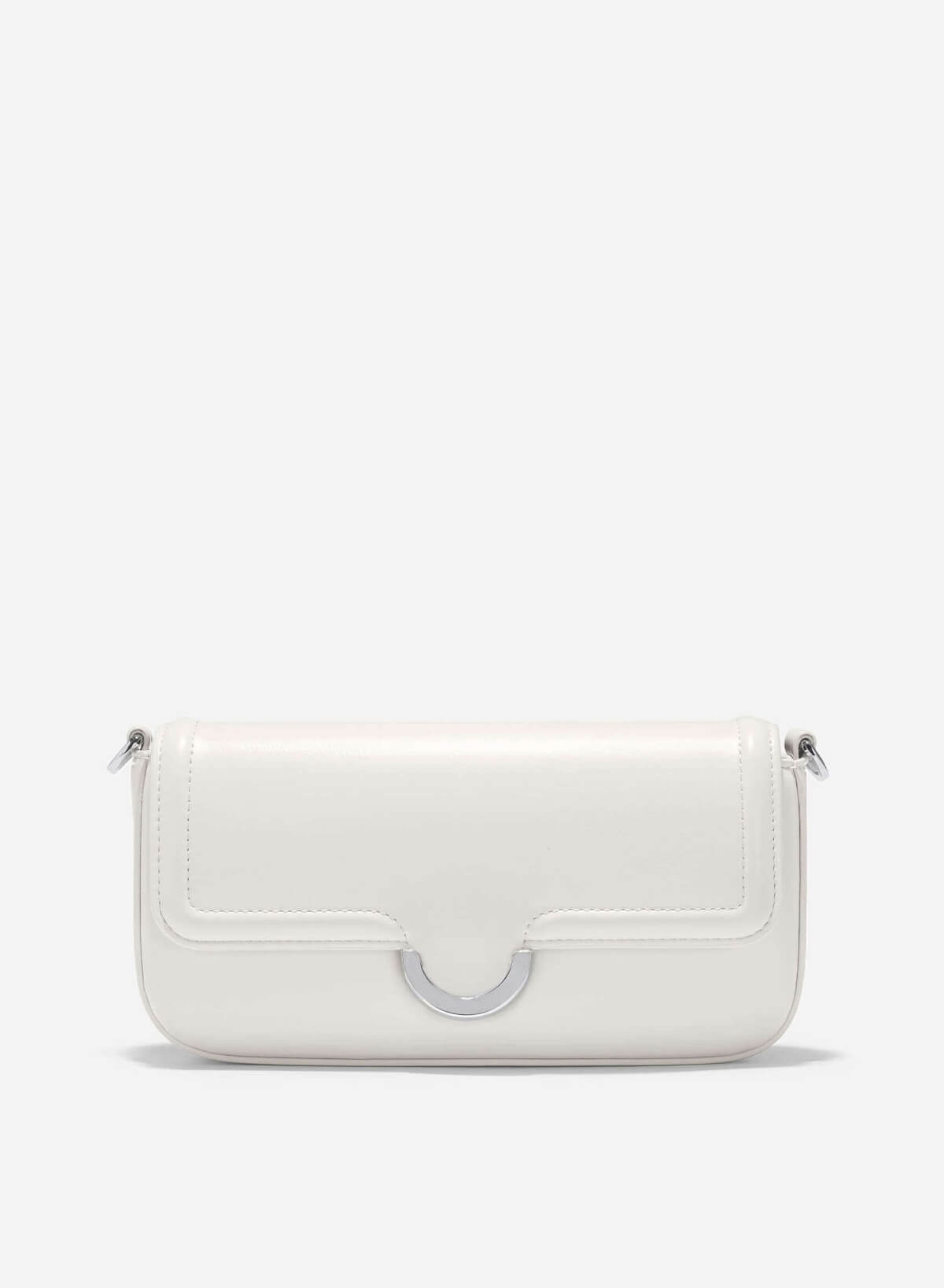 Half-Moon Buckle Crossbody Bag - MES 0244 - Cream - VASCARA