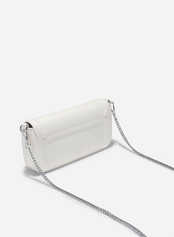 Half-Moon Buckle Crossbody Bag - MES 0244 - Cream - VASCARA