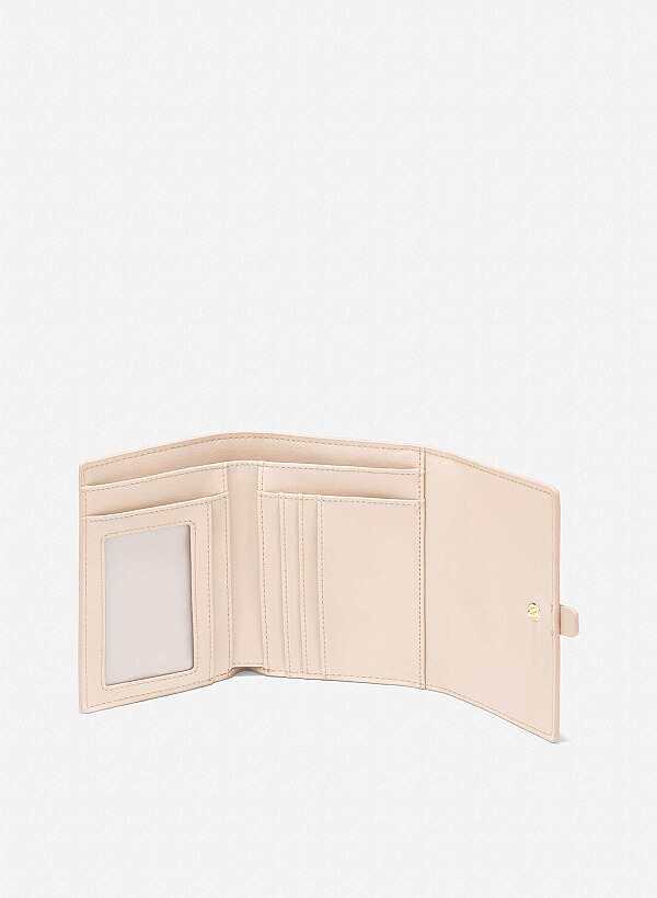 Lock Décor Mini Wallet - WLL 0298 - Beige - VASCARA