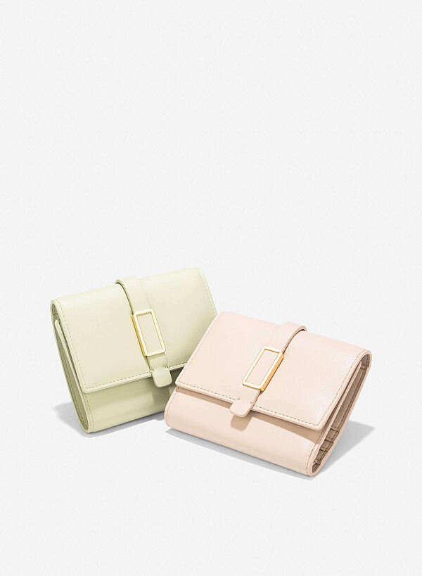 Lock Décor Mini Wallet - WLL 0298 - Beige - VASCARA