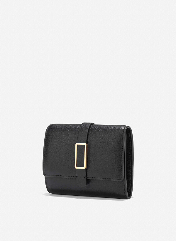 Lock Décor Mini Wallet - WLL 0298 - Black - VASCARA