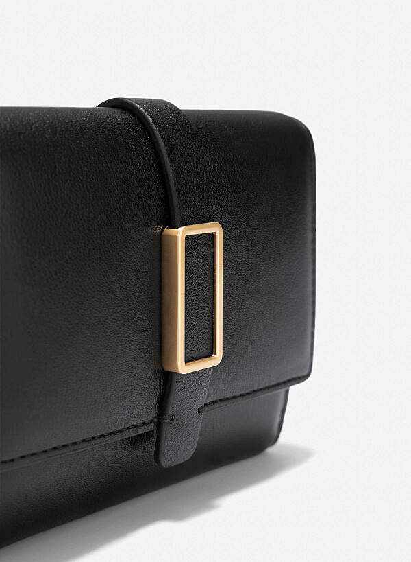Lock Décor Mini Wallet - WLL 0298 - Black - VASCARA
