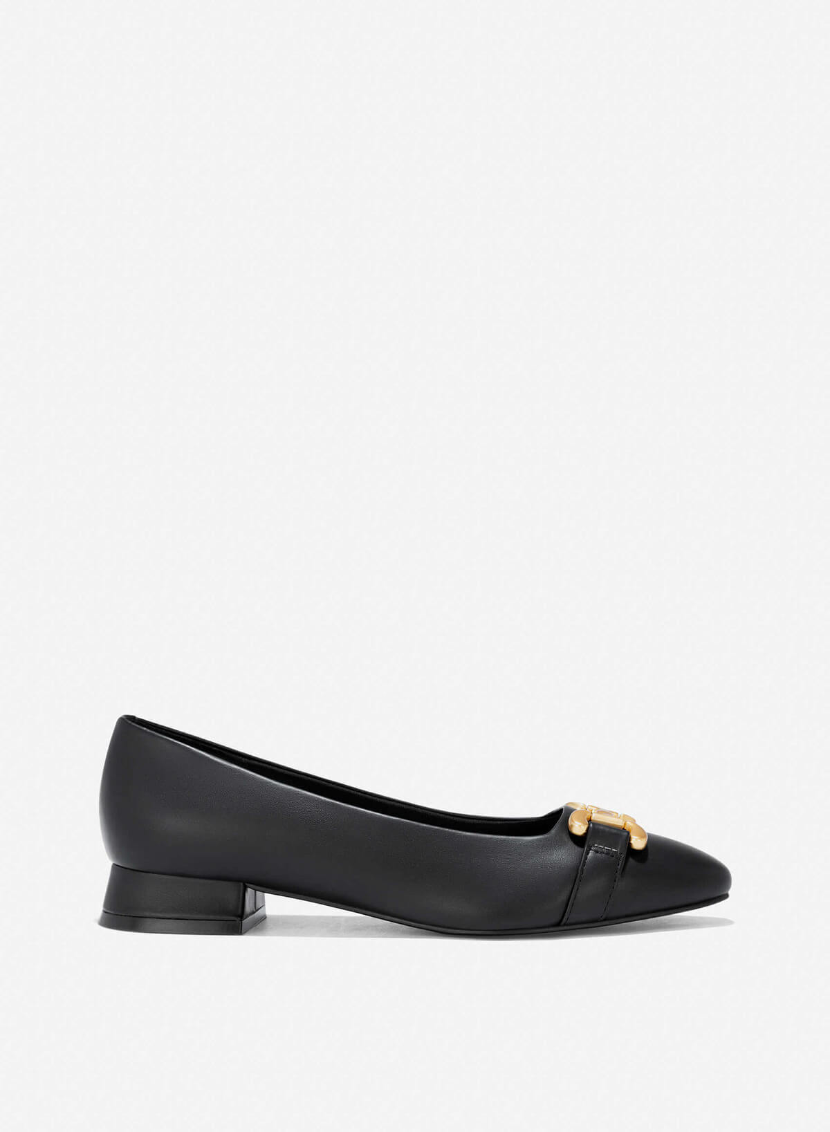 Lock Décor Square-Toe Block Heel Pumps - HIG 0643 - Black - VASCARA