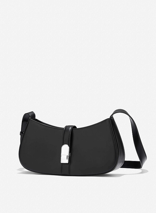 Lock Décor Tote Bag - TTE 0160 - Black - VASCARA
