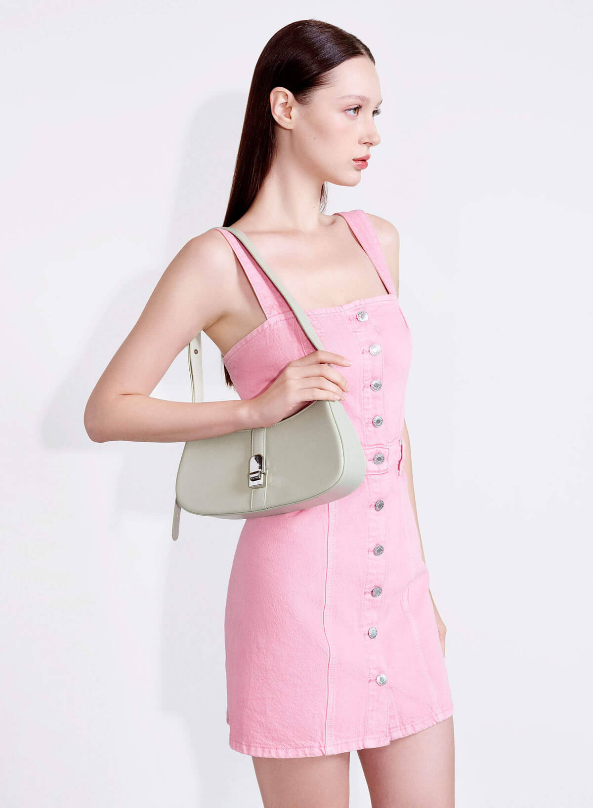 Lock Décor Tote Bag - TTE 0160 - Dark Mint - vascara.com