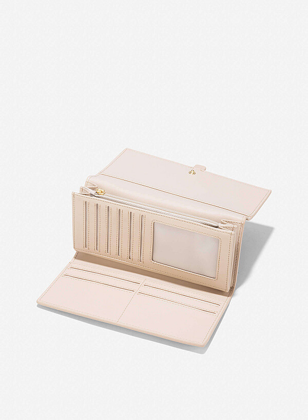 Lock Décor Wallet - WLL 0297 - Beige - VASCARA