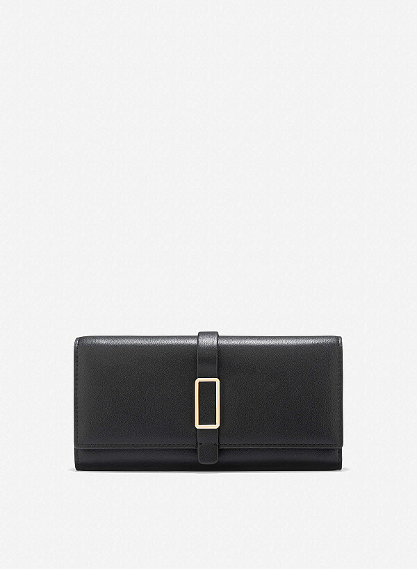 Lock Décor Wallet - WLL 0297 - Black
