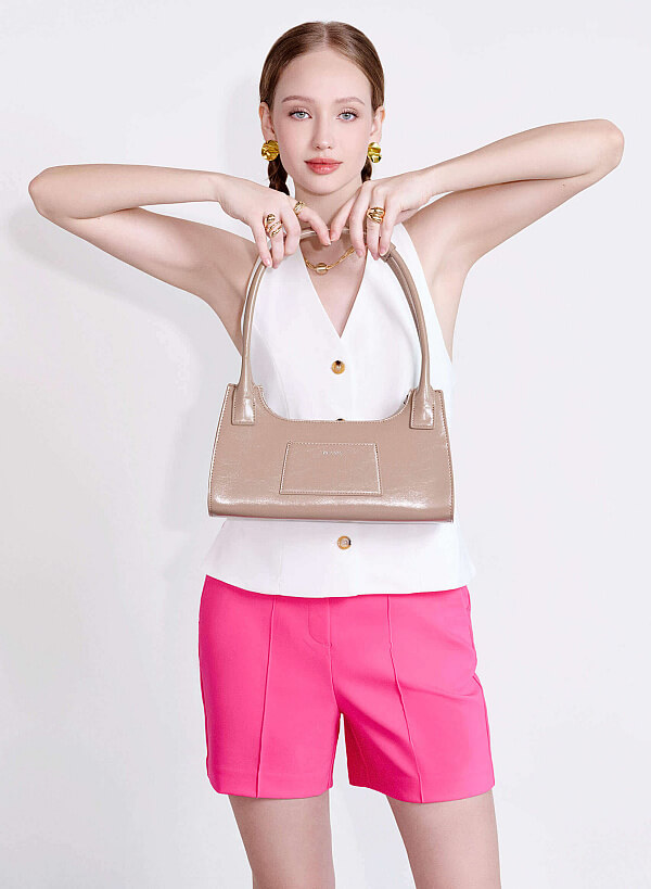 Long Strap Shoulder Bag - TTE 0156 - Dark Beige - VASCARA
