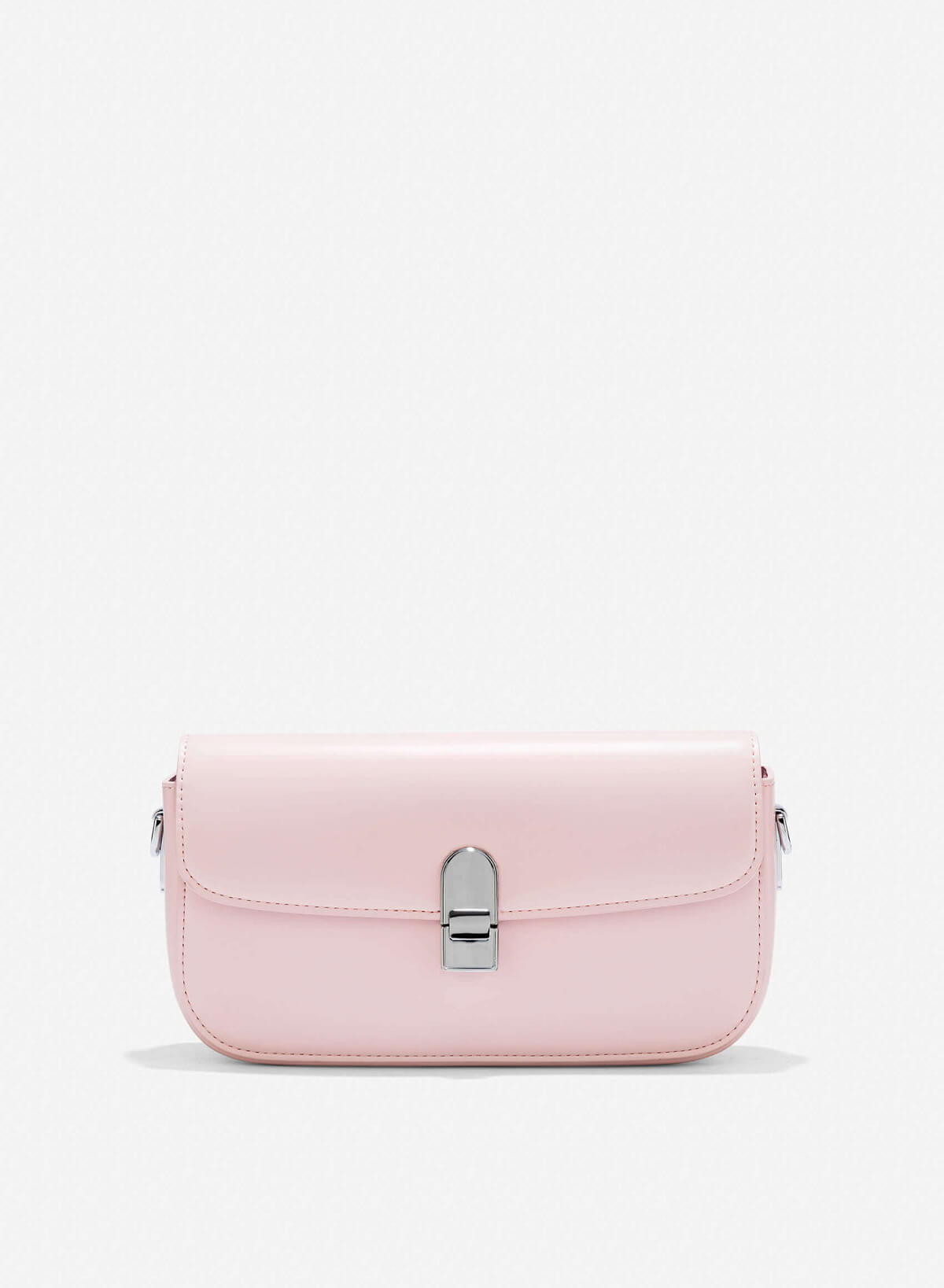 Metal Clasp Handbag - MES 0254 - Light Pink - VASCARA
