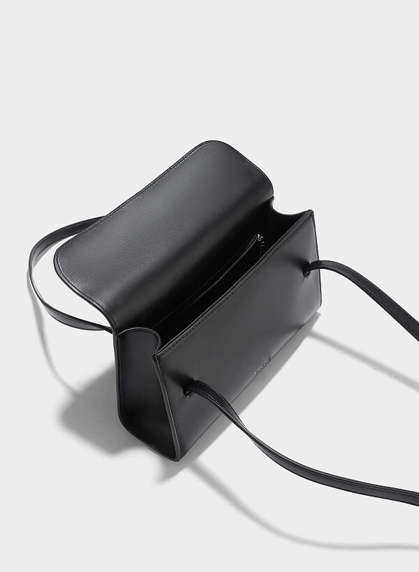 Monotone Flap Handbag - MES 0255 - Black - VASCARA