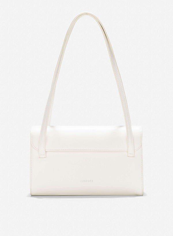 Monotone Flap Handbag - MES 0255 - Cream