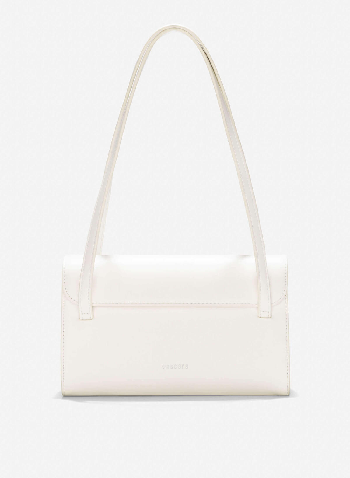 Monotone Flap Handbag - MES 0255 - Cream - VASCARA