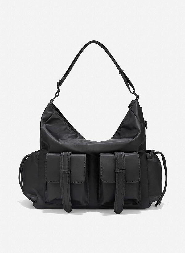 Parachute Fabric Tote Bag - TTE 0158 - Black