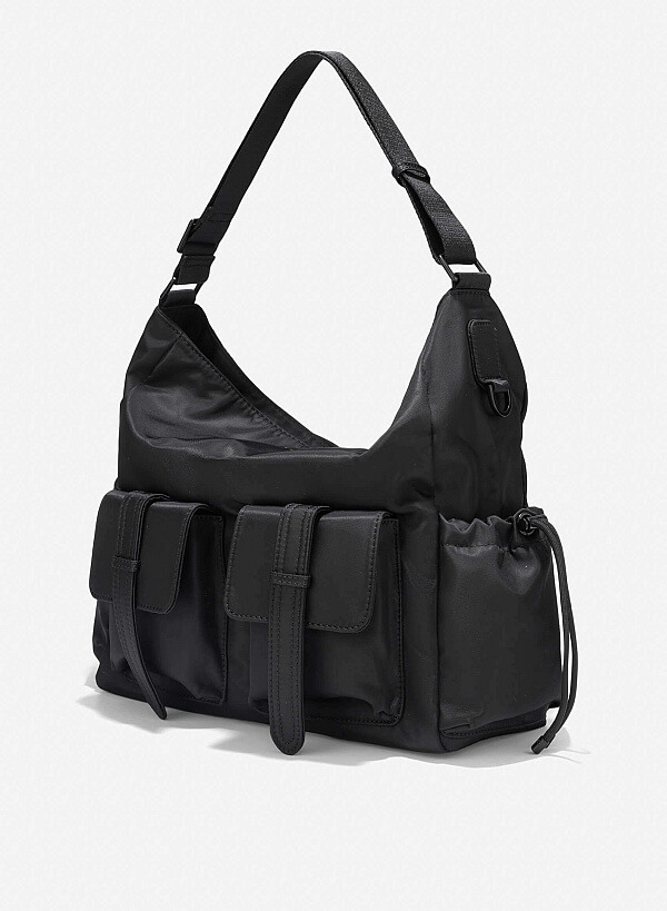 Parachute Fabric Tote Bag - TTE 0158 - Black - VASCARA