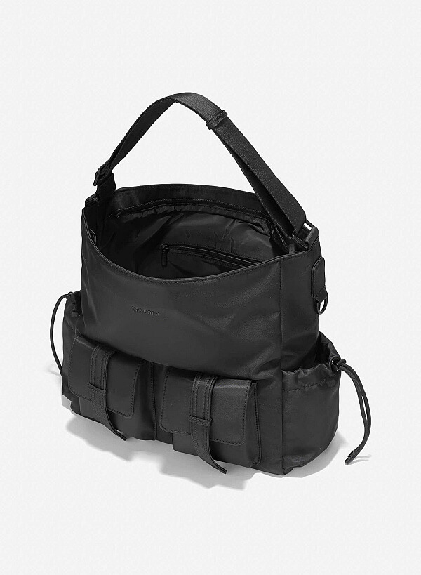Parachute Fabric Tote Bag - TTE 0158 - Black - VASCARA