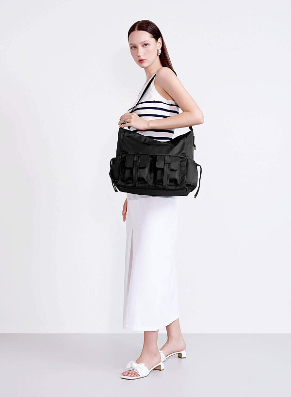 Parachute Fabric Tote Bag - TTE 0158 - Black - VASCARA