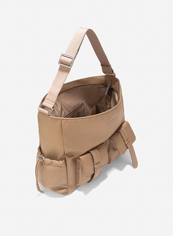 Parachute Fabric Tote Bag - TTE 0158 - Dark Beige - VASCARA
