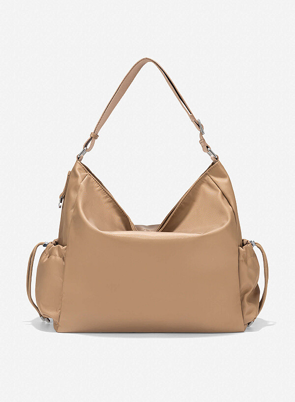 Parachute Fabric Tote Bag - TTE 0158 - Dark Beige - VASCARA