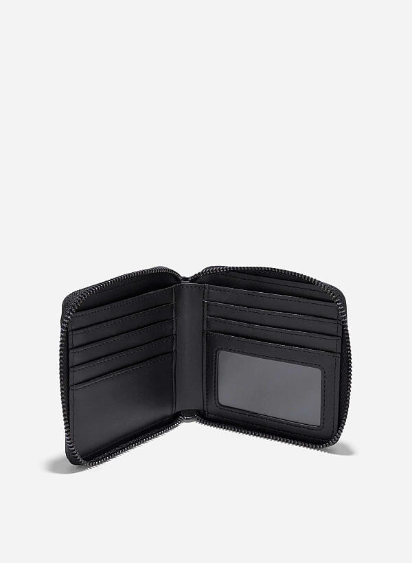 Patchwork Style Mini Wallet - WLL 0285 - Black - VASCARA