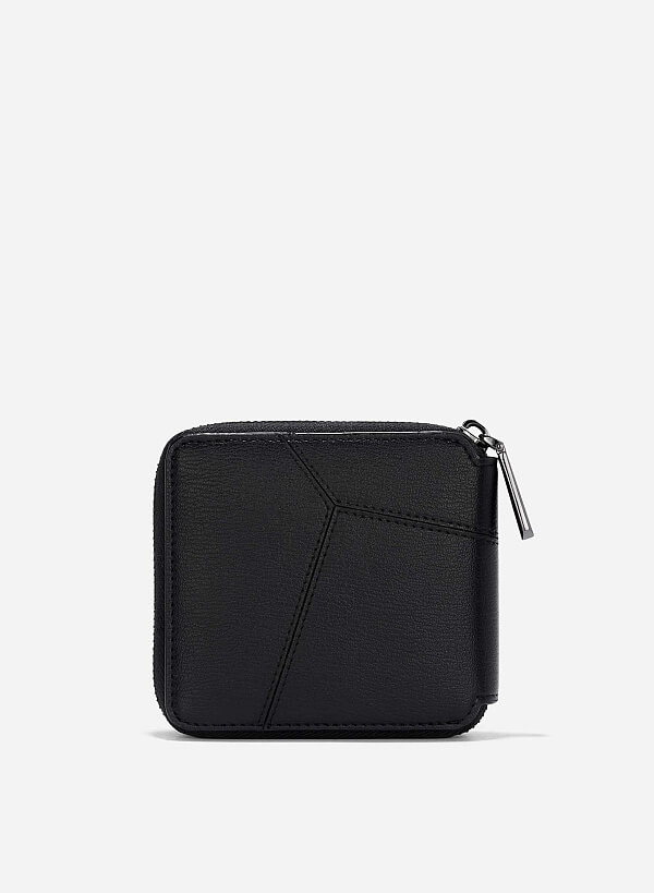 Patchwork Style Mini Wallet - WLL 0285 - Black - VASCARA