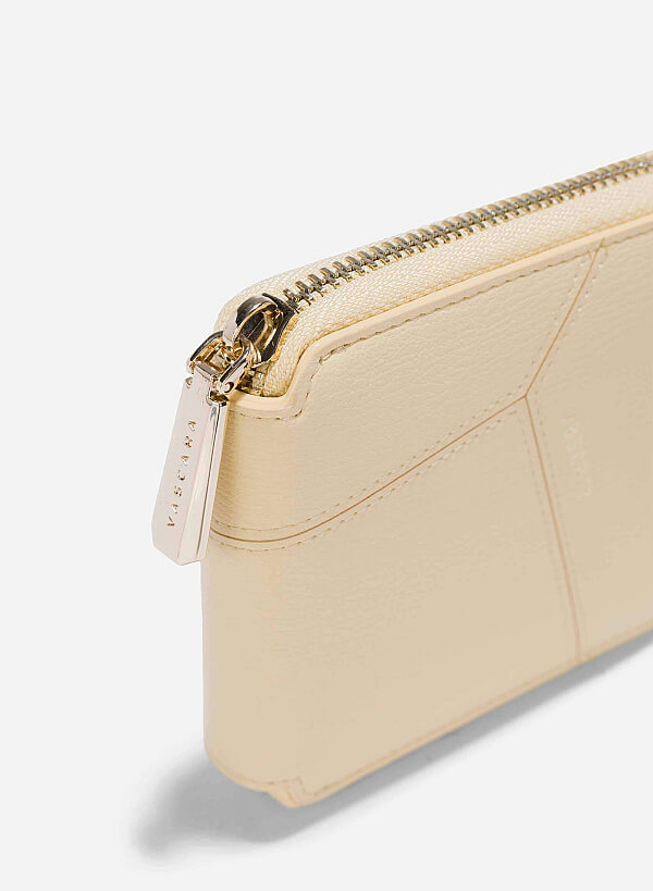 Patchwork Style Mini Wallet - WLL 0285 - Light Yellow - VASCARA