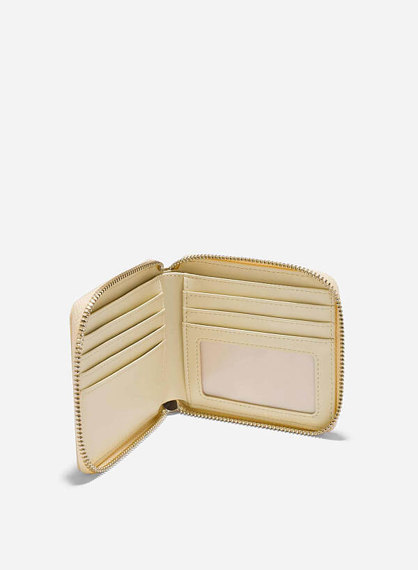 Patchwork Style Mini Wallet - WLL 0285 - Light Yellow - VASCARA