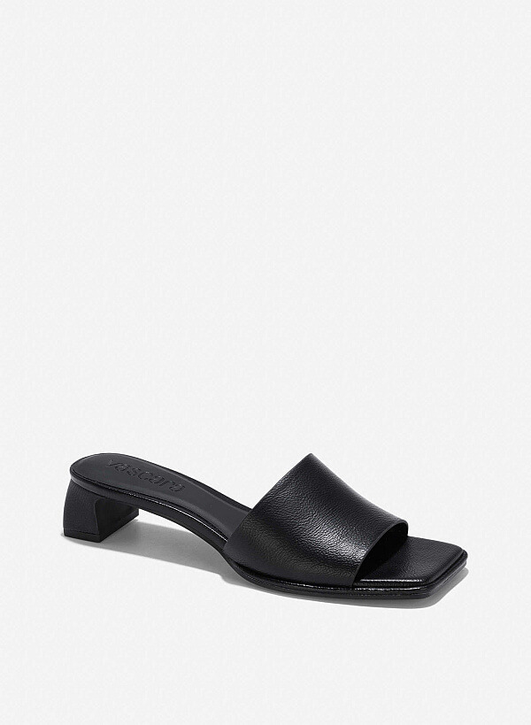 Strap Block Heels - MUL 0214 - Black - VASCARA