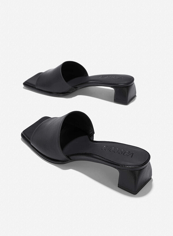 Strap Block Heels - MUL 0214 - Black - VASCARA