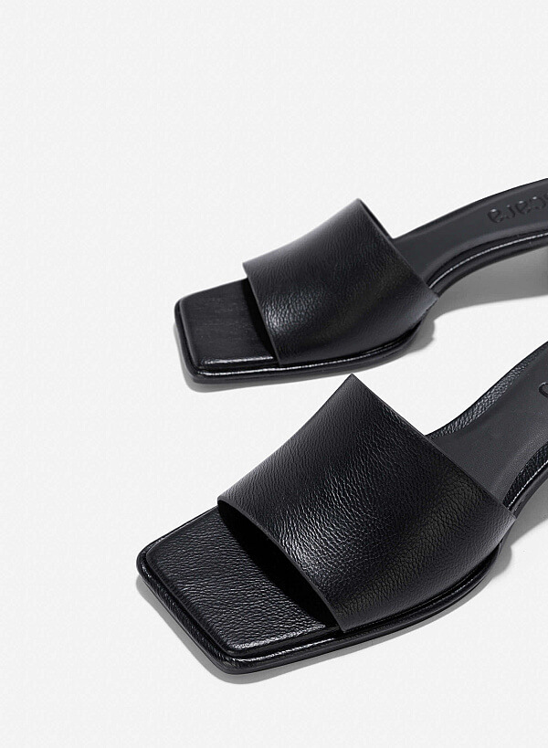 Strap Block Heels - MUL 0214 - Black - VASCARA