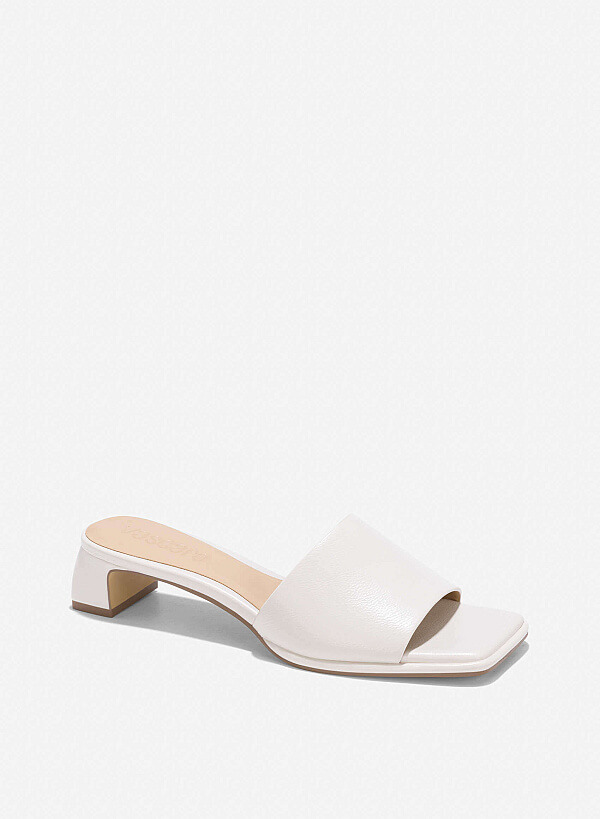 Strap Block Heels - MUL 0214 - Cream - VASCARA