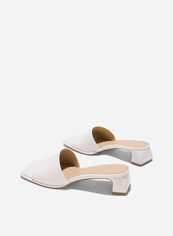 Strap Block Heels - MUL 0214 - Cream - VASCARA