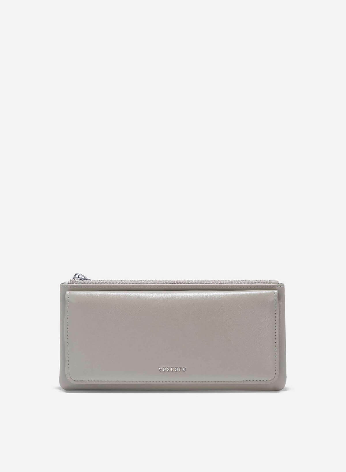 Top Zip Fold-Over Wallet - WLL 0290 - Gray - VASCARA