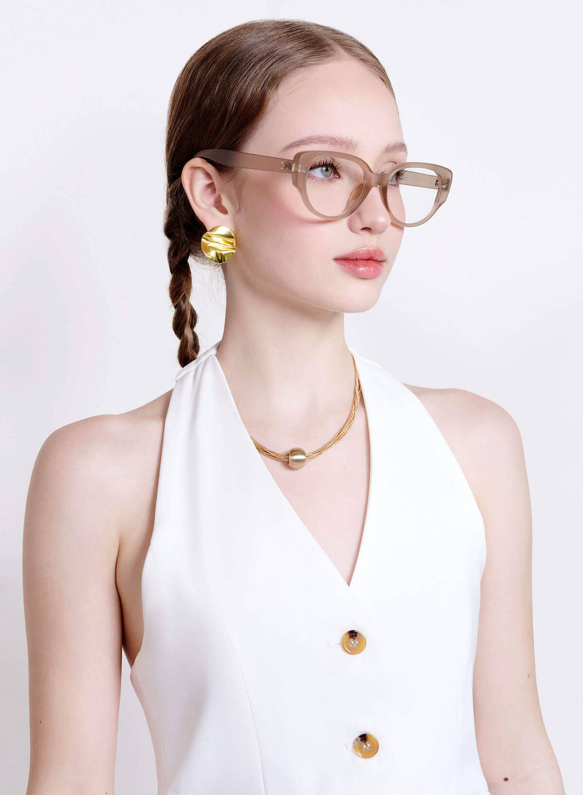 Transparent Frames Wayfarer Glasses - WFA 0059 - Beige - vascara.com