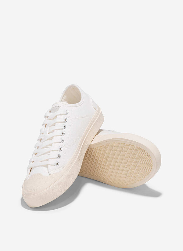 Giày sneaker vải canvas - SNK 0071 - Màu trắng - VASCARA