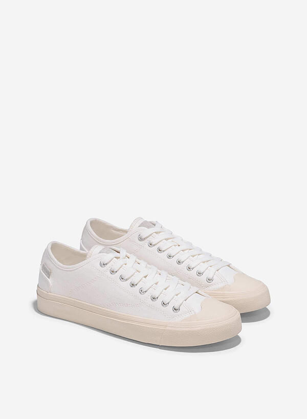 Giày sneaker vải canvas - SNK 0071 - Màu trắng - VASCARA