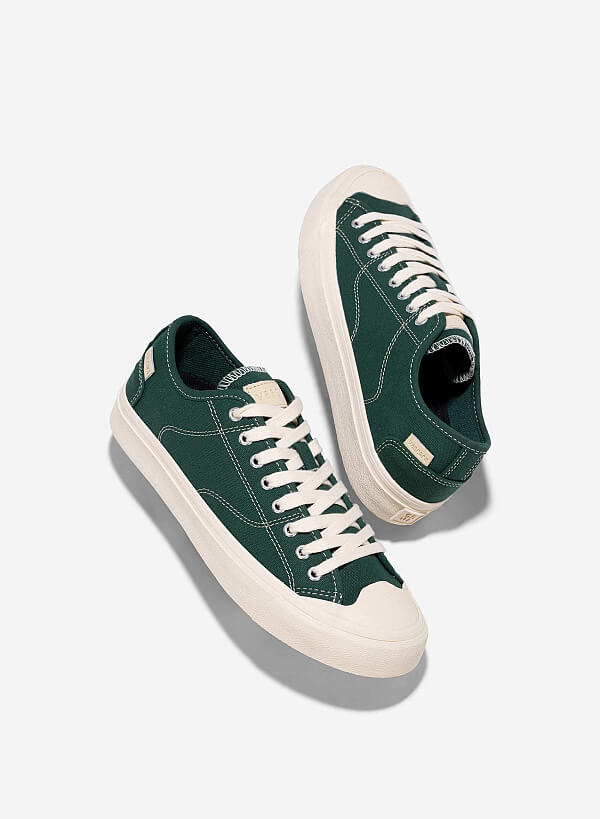 Giày sneaker vải canvas - SNK 0071 - Màu xanh lá - VASCARA