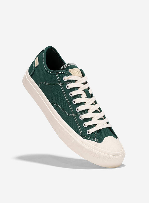 Giày sneaker vải canvas - SNK 0071 - Màu xanh lá - VASCARA