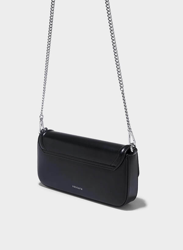 Túi đeo chéo nhấn khóa bán nguyệt - SHO 0244 - Màu đen - VASCARA