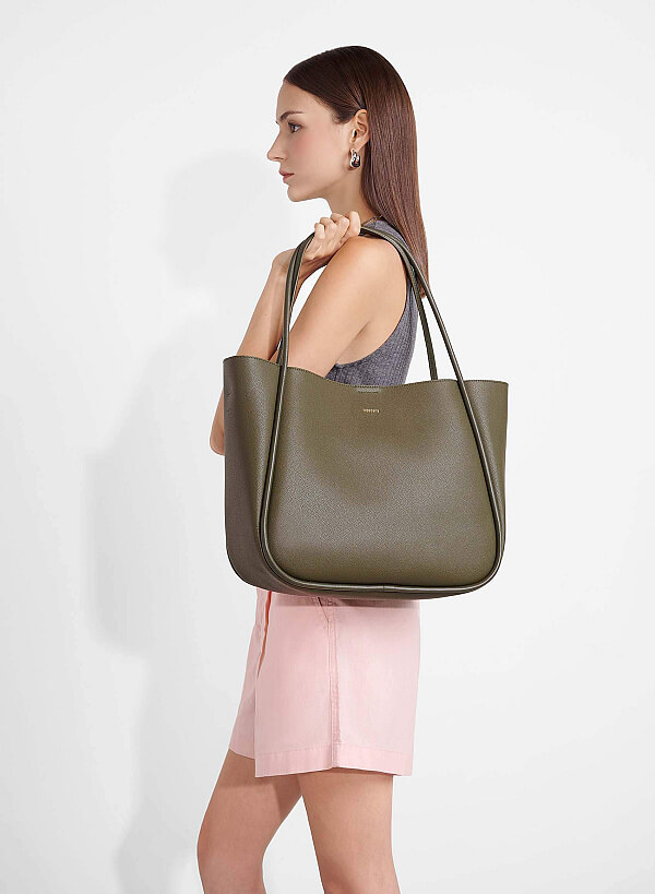 Túi tote oversize monotone quai đôi - TOT 0145 - Màu đen - VASCARA