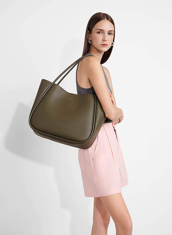 Túi tote oversize monotone quai đôi - TOT 0145 - Màu đen - VASCARA