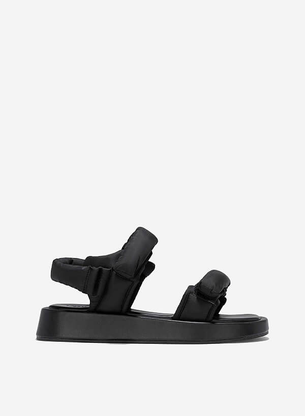 Giày sandals flatform quai phồng