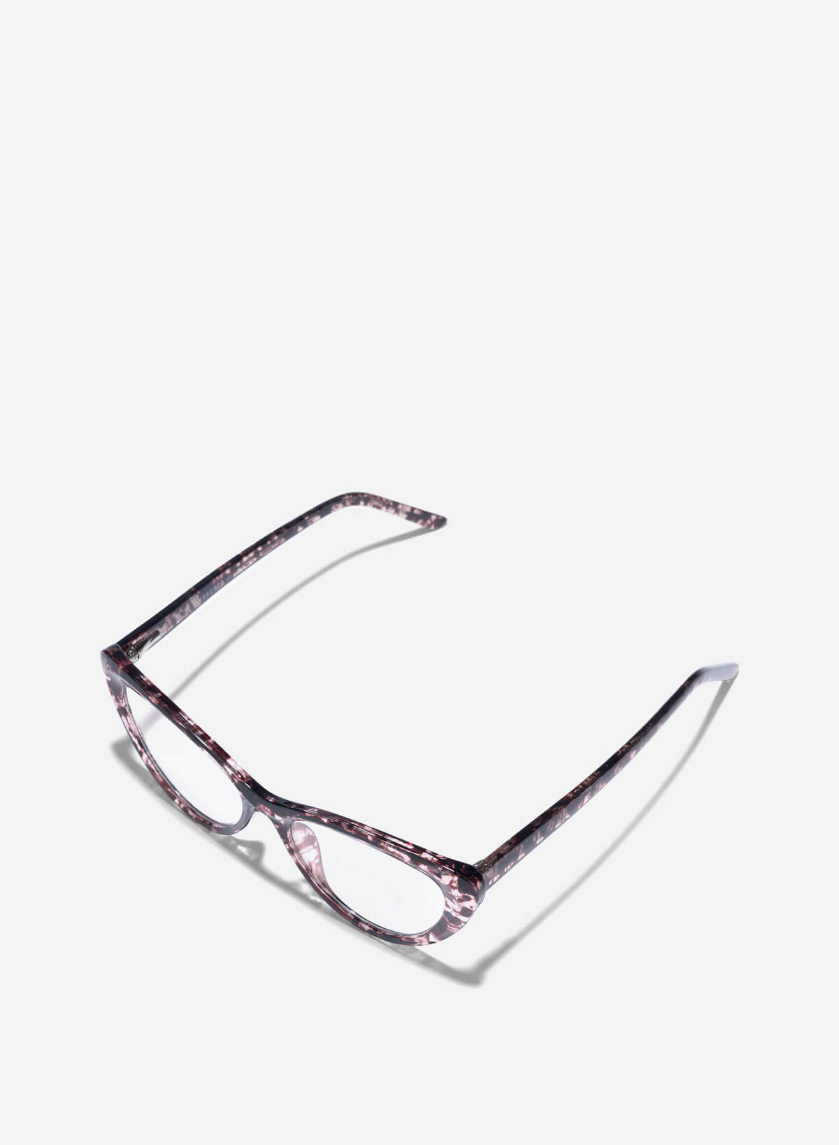 キャットアイのプラスチックフレームクリアレンズサングラス - EYE 0014 - マットブラウンデミ - vascara.com
