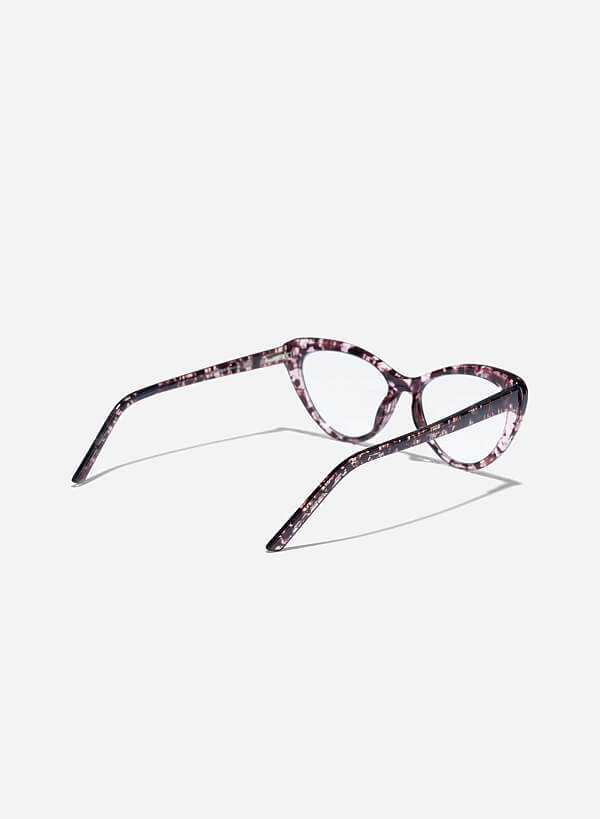キャットアイのプラスチックフレームクリアレンズサングラス - EYE 0014 - マットブラウンデミ - VASCARA