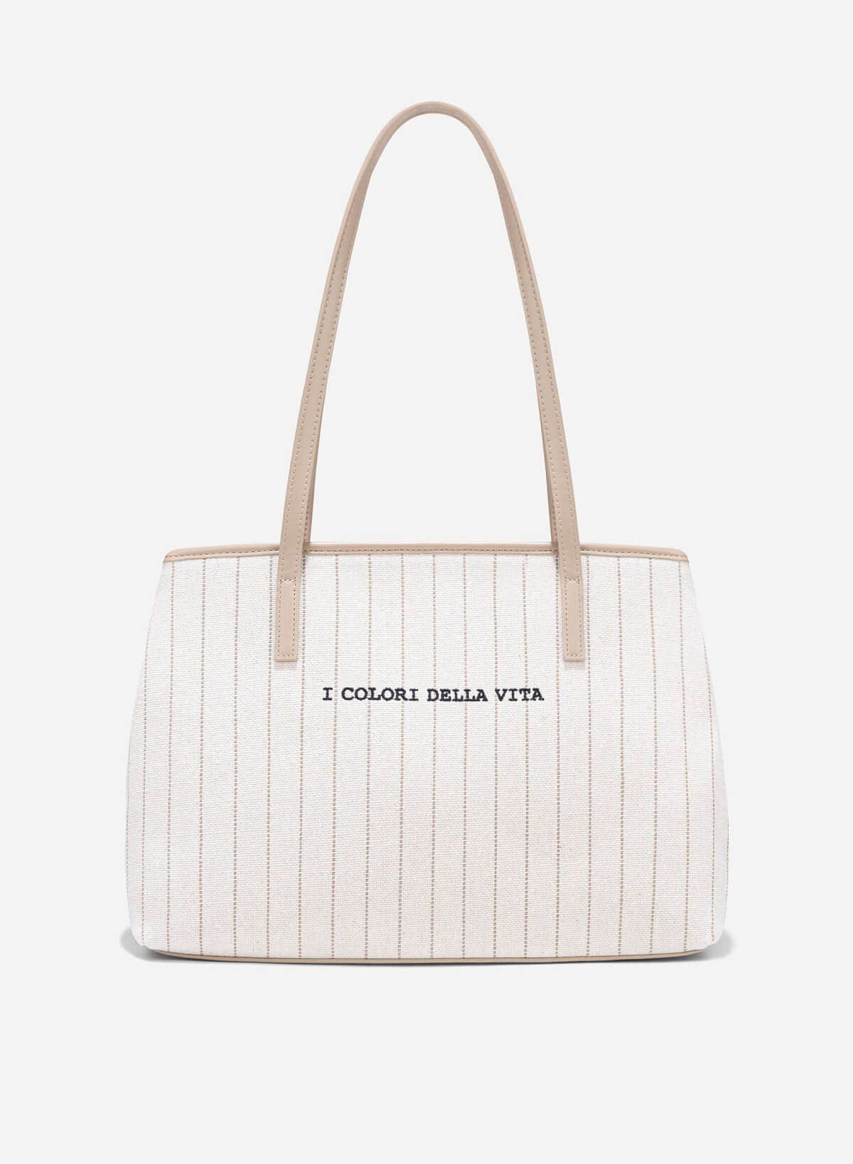 Baseball Print Canvas Bag - TTE 0168 - Beige - VASCARA