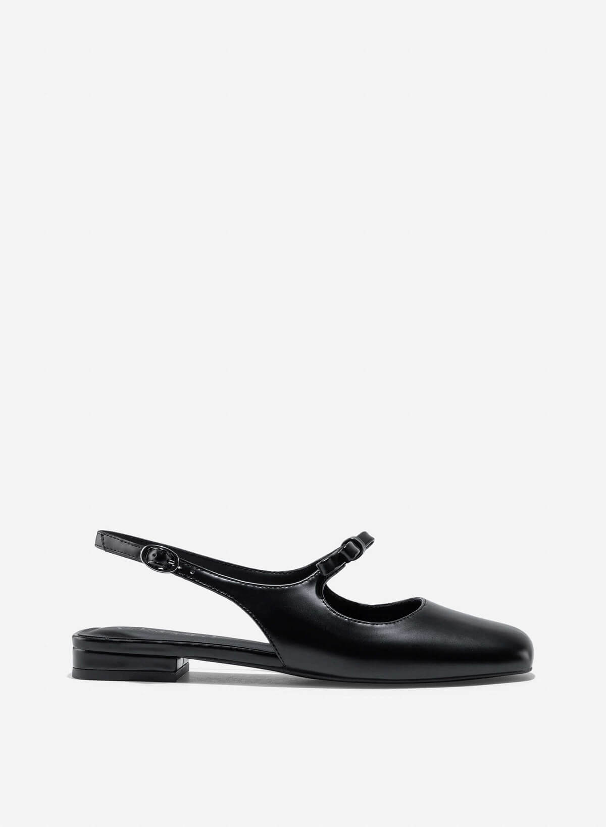 Bow Tie Strap Slingbacks - HIG 0669 - Black - VASCARA