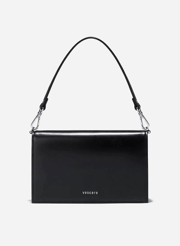 Carry Strap Flap Basic Wallet - WLL 0300 - Black