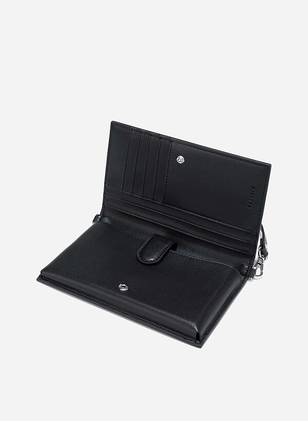 Carry Strap Flap Basic Wallet - WLL 0300 - Black - VASCARA